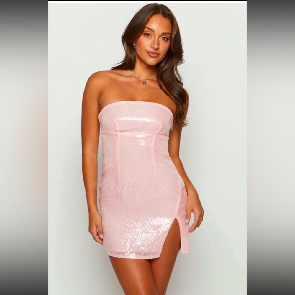 Beginning Boutique Pink Sequin Mini Dress New w tag sz 0